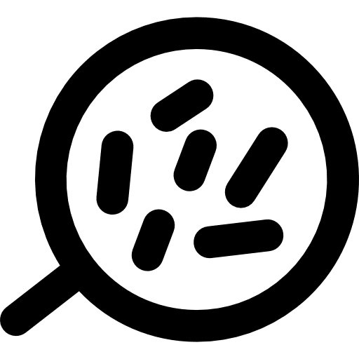 Body cells under a magnification tool tools and utensils cells human body icon