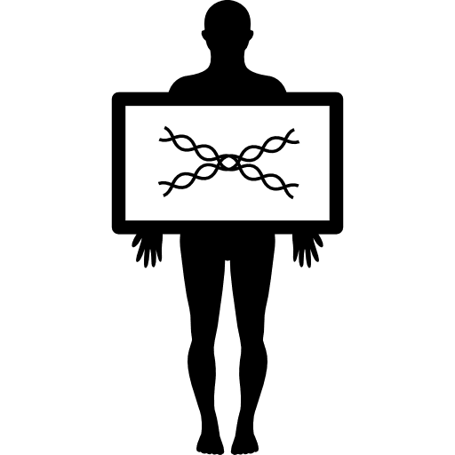 Standing man holding an x rays image human body image x ray icon