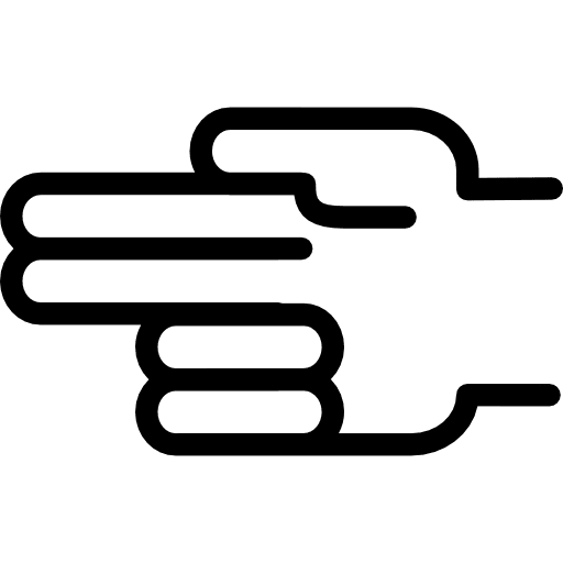 Two fingers between three in a hand outline hand numbers count icon