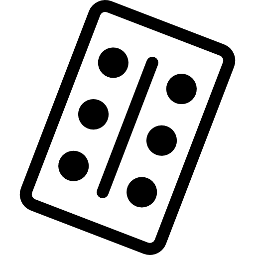 Domino piece with six dots dots dominoes domino piece icon