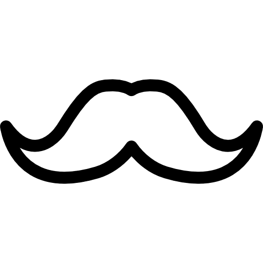 Moustache outline hair shapes outlined icon