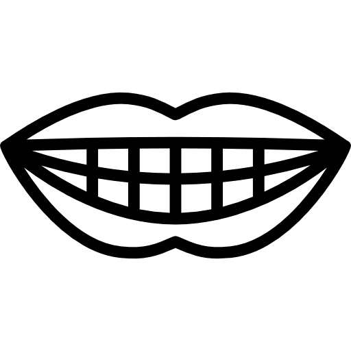 Smiling mouth showing teeth smiling gestures mouth icon