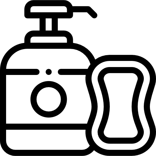 Soap kid and baby bottle healthcare and medical icon