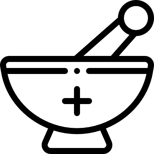 Mortar natural antidote medicine icon
