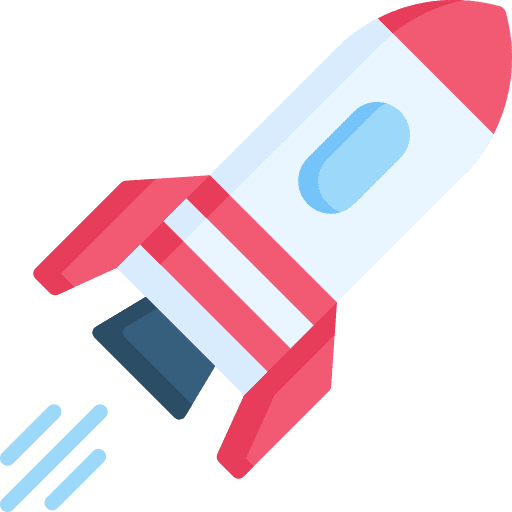 Start up transport space ship rocket icon