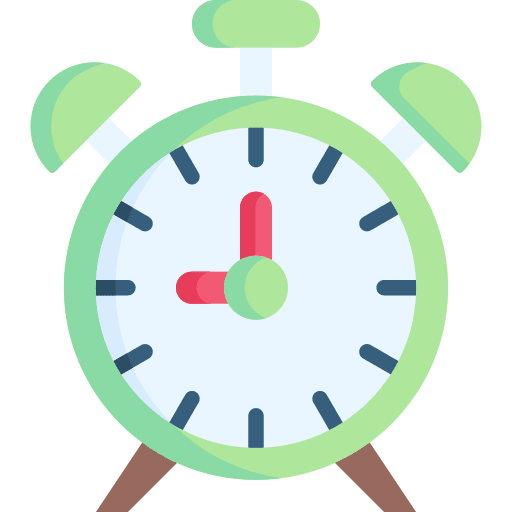 Alarm clock clock time and date wake up icon