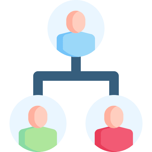 Hierarchy structure organization leader members icon