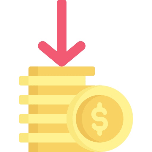 Loss stack currency dollar icon