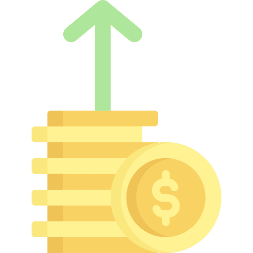 Profits stack coin money growth icon