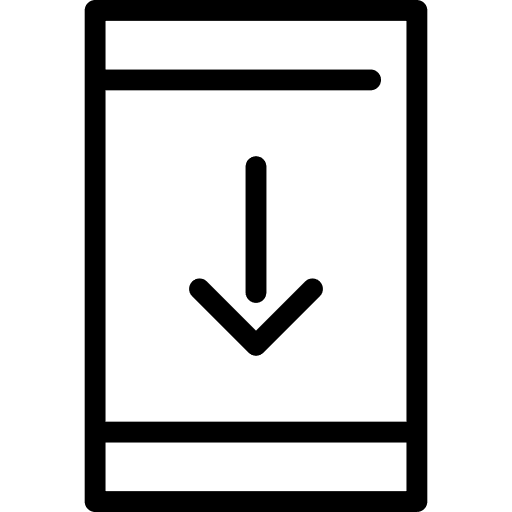 Cellphone down arrow multimedia option mobile phone icon Cellphone down arrow multimedia option mobile phone icon