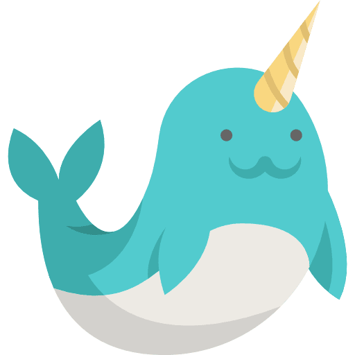 Narwhal aquarium sea life animal icon