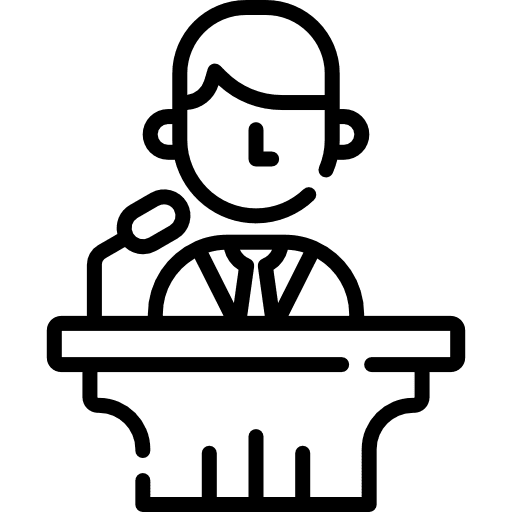 Conference communications people public speaking icon Conference communications people public speaking icon