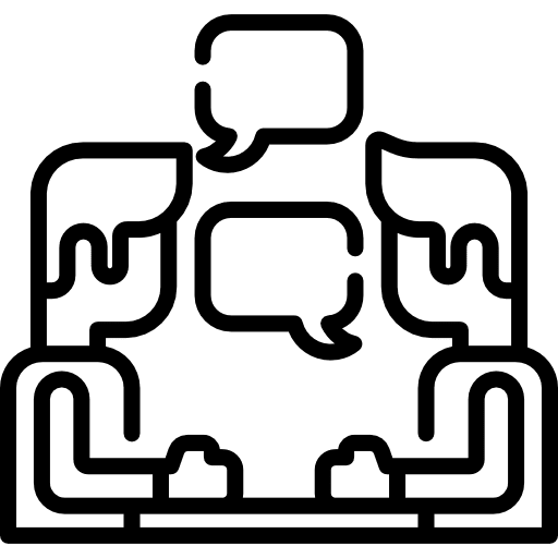 Meeting communications business man icon Meeting communications business man icon