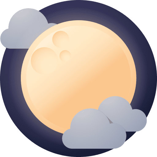 Full moon weather moon mist icon