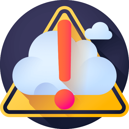 Weather caution exclamation triangular icon