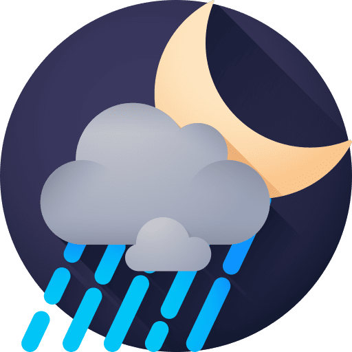 Drizzle rain cloud half moon icon Drizzle rain cloud half moon icon