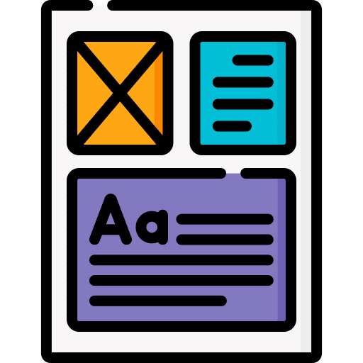 Layout documents image archive icon