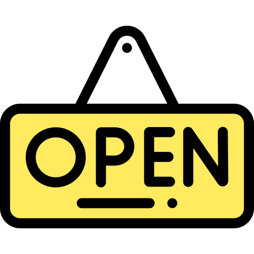 Open sign shopping center signal business icon