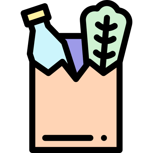 Grocery bag paper bag market food and restaurant icon