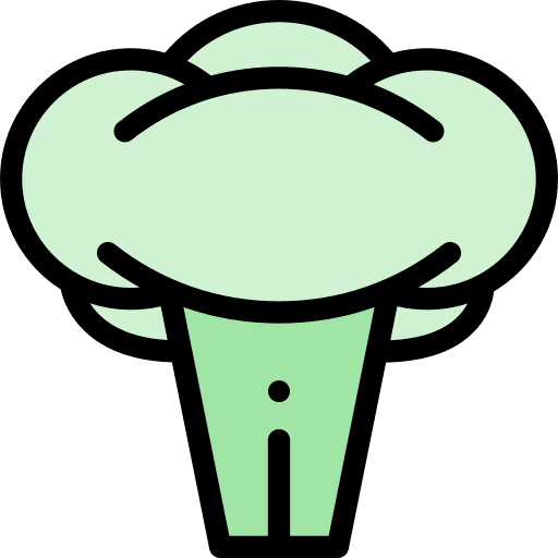 Broccoli organic food and restaurant ingredient icon