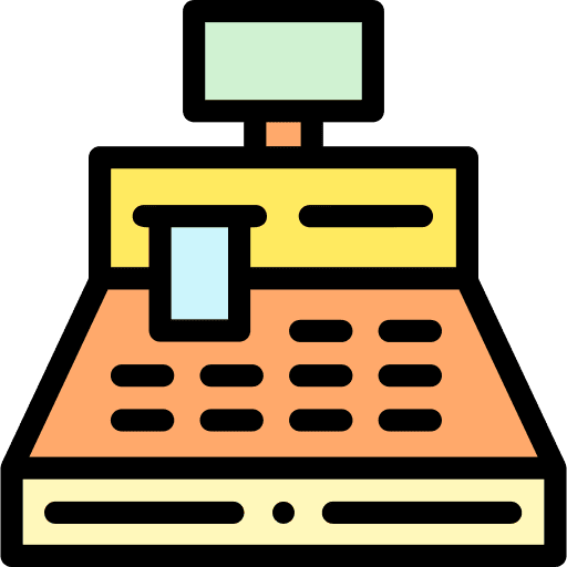 Cash register shopping machine payment icon