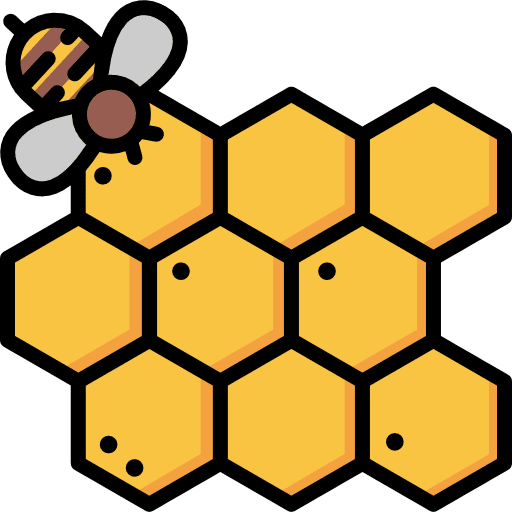 Honeycomb honey organic farming and gardening icon