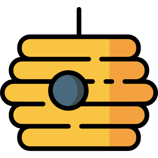 Beehive bees nature farming icon