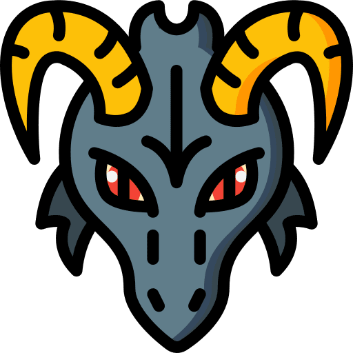 Monster spooky scary horn icon
