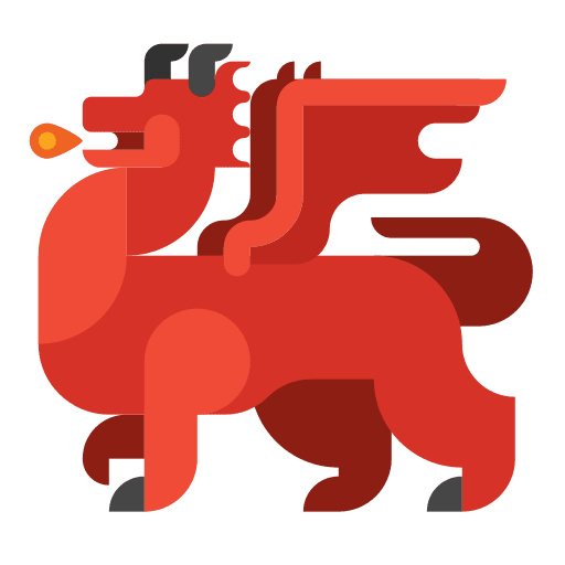 Dragon fantasy fairy tale characters icon