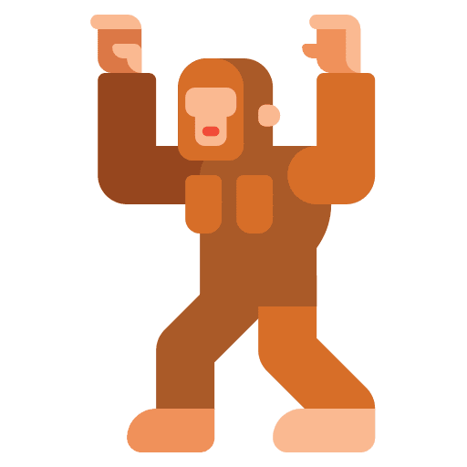 Monkey bigfoot characters folklore icon