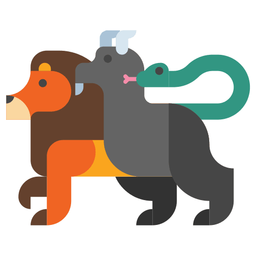 Chimera people legend snake icon