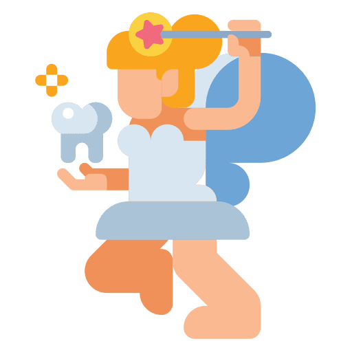 Tooth fairy folklore kid and baby teeth icon