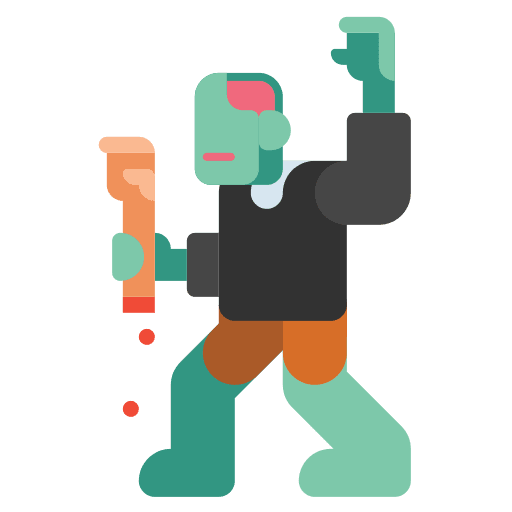 Zombie scary halloween frightening icon