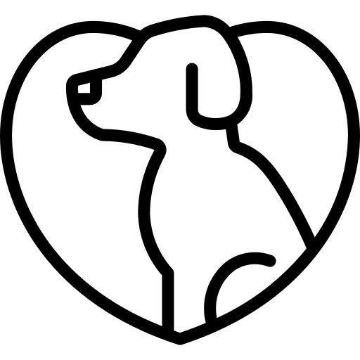 Dog heart health pets icon