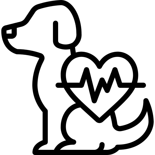 Dog care animals heart icon