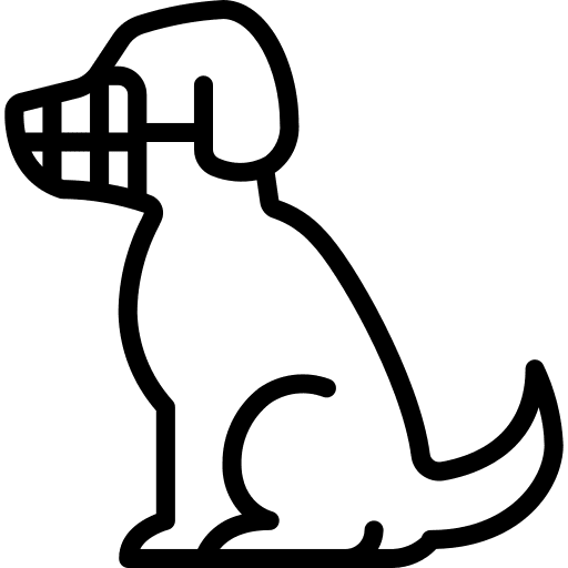 Dog pets safety muzzle icon