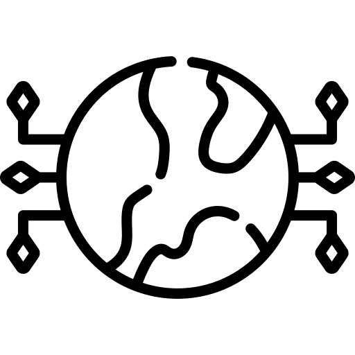 Global network internet planet globe icon