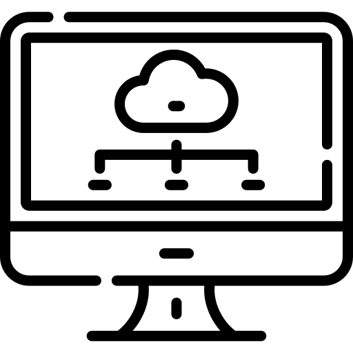 Computer web cloud desktop computer icon Computer web cloud desktop computer icon