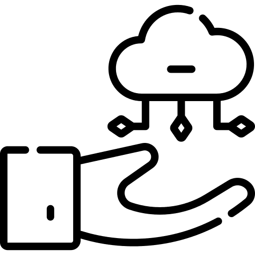 Data protection hand safety cloud icon Data protection hand safety cloud icon