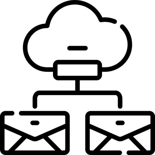 Email cloud message computing icon Email cloud message computing icon
