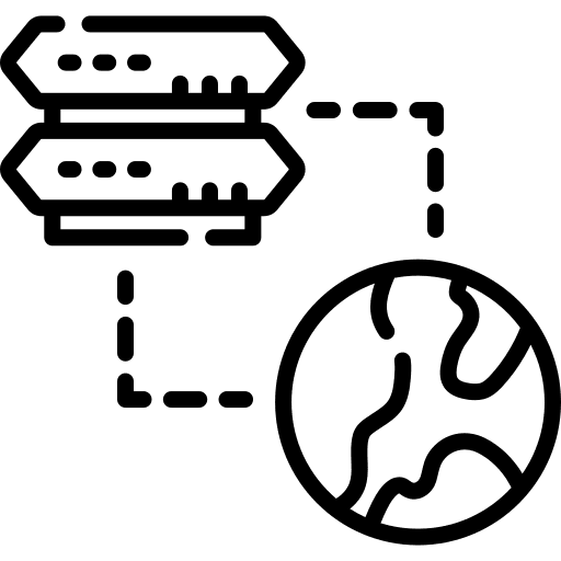 Hosting global technology network icon Hosting global technology network icon