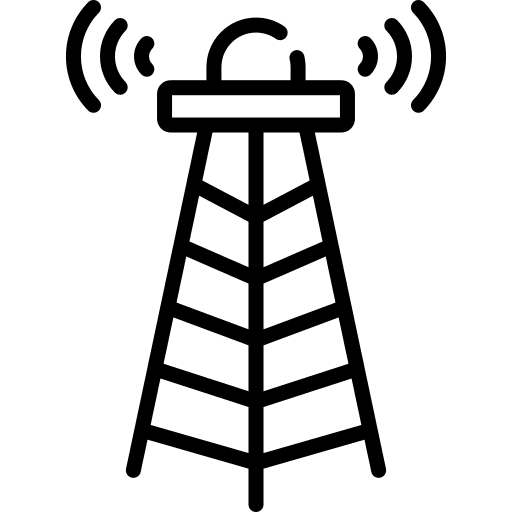 Tower network signal communications icon Tower network signal communications icon