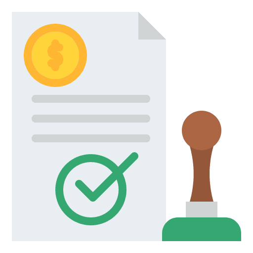 Approved dollar currency bank icon