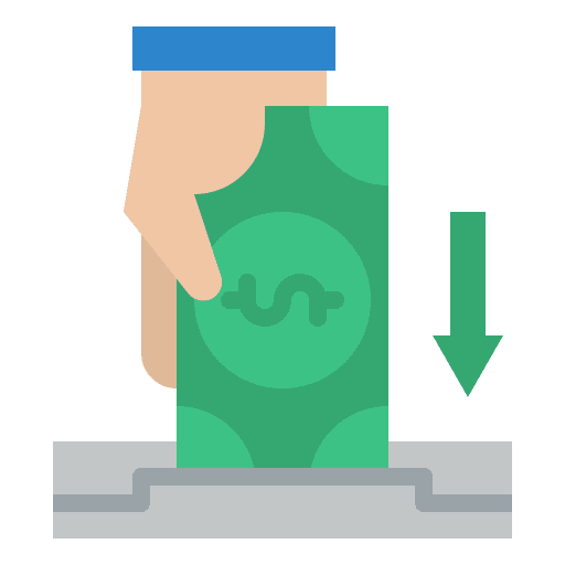 Deposit bank financial dollar icon
