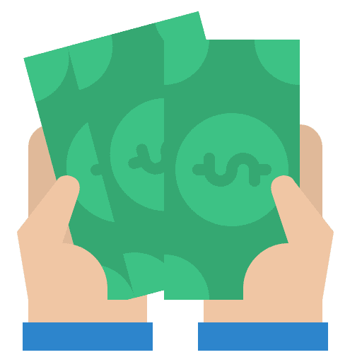 Income earning bank cash icon