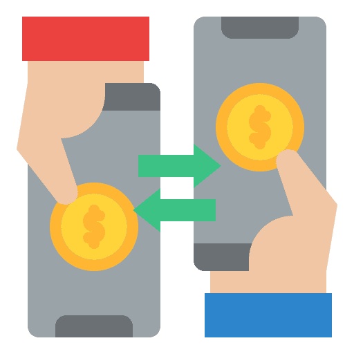 Money transaction hands money business and finance icon