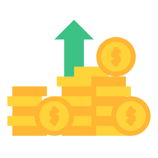 Profits coins bank banking icon Profits coins bank banking icon