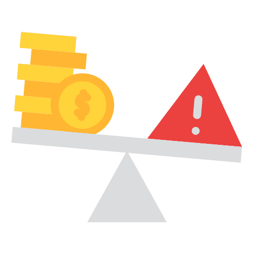 Risk compare risk financial icon