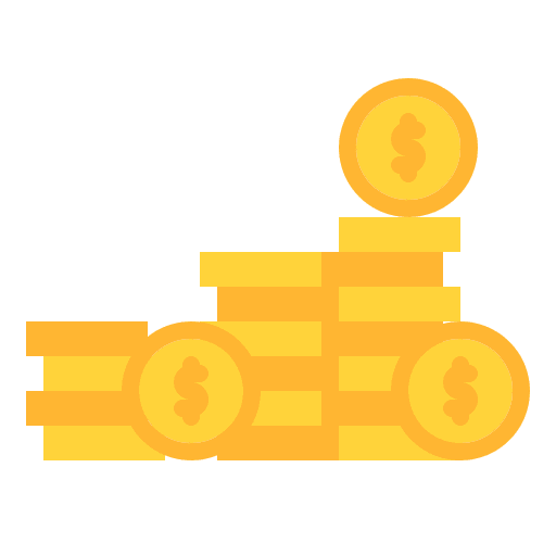 Stack of coins banking business and finance stack icon Stack of coins banking business and finance stack icon