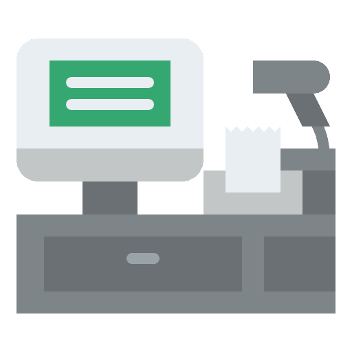 Cash register financial machine saving icon Cash register financial machine saving icon